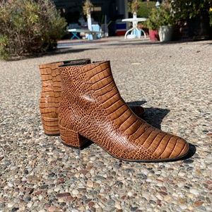 Freda Salvador True Boot - Toffee Embossed Croc